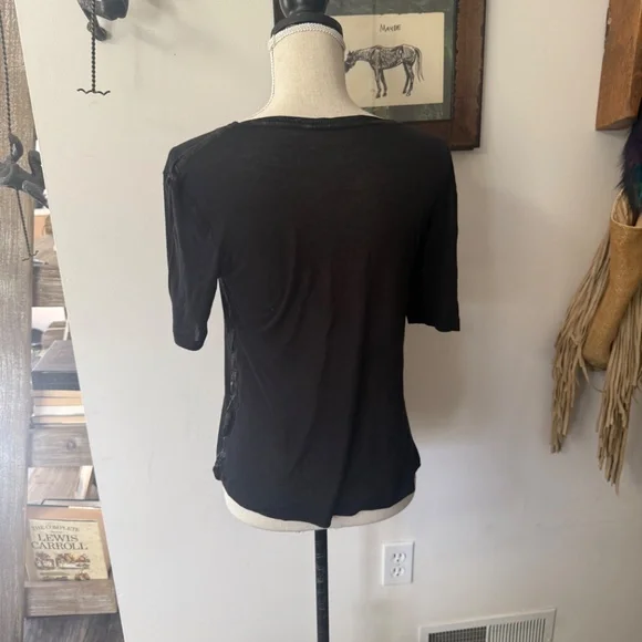 ZADIG & VOLTAIRE Black Metallic Detail Tee S - Picture 6 of 6